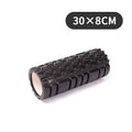 Black foam roller with measurement label '30x8CM' on a white background
